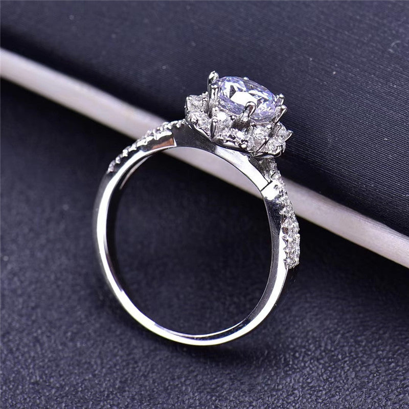 MOISSANITE ENGAGEMENT RING, ROUND CUT 1.00CT, CLASSIC FOUR CLAW SETTING,Synthetic diamonds