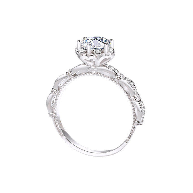 MOISSANITE ENGAGEMENT RING, ROUND CUT 1.00CT, CLASSIC FOUR CLAW SETTING,Synthetic diamonds