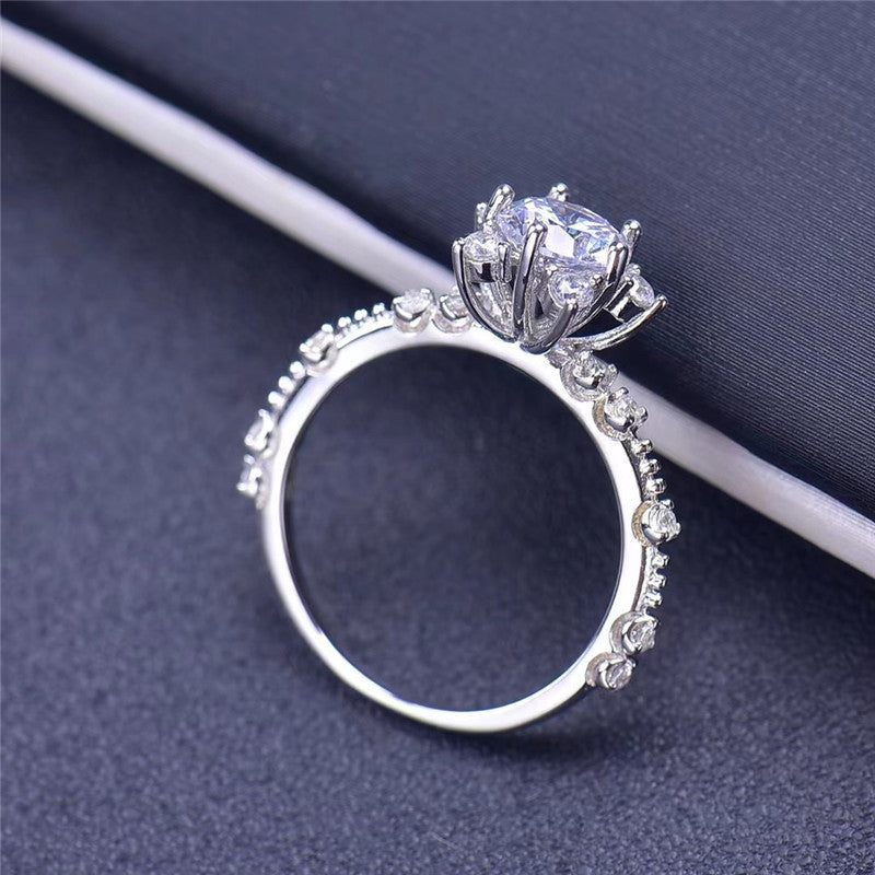 MOISSANITE ENGAGEMENT RING, Round Cut 1CT-3CT,Vintage Rose, Set Ring