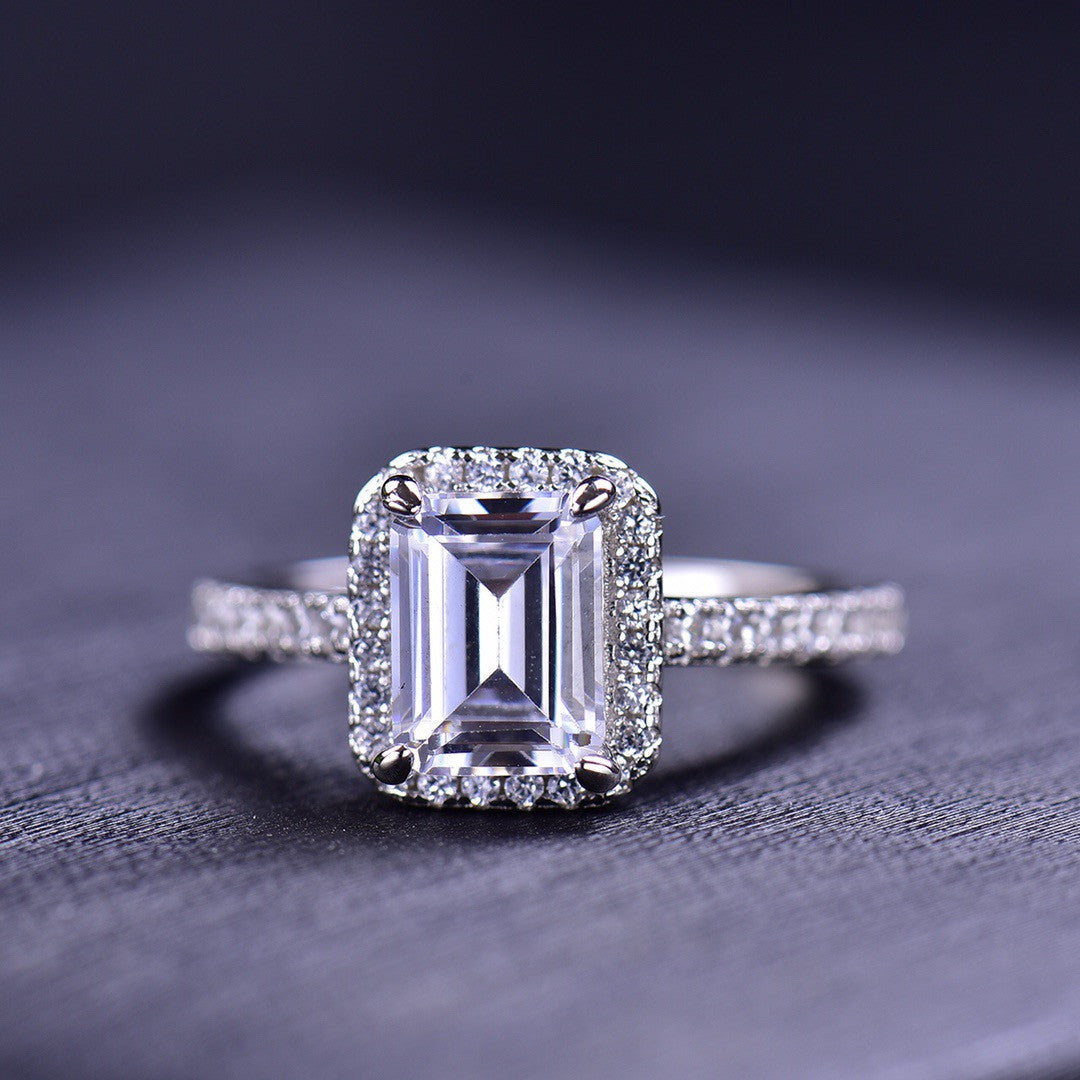 MOISSANITE ENGAGEMENT RING, Emerald Cut 1.00-2.00CT,  VINTAGE STYLE