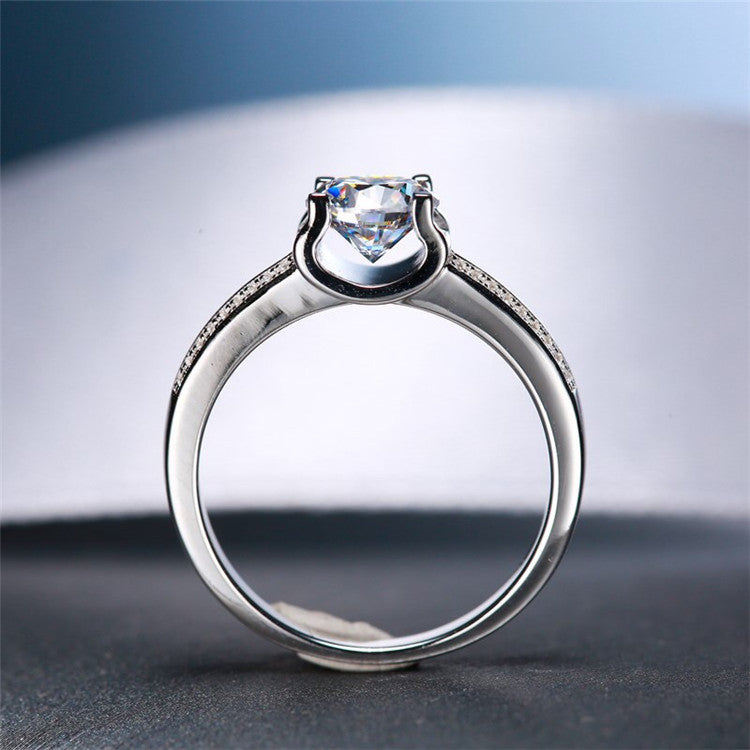 MOISSANITE ENGAGEMENT RING, ROUND CUT 1.00CT, CLASSIC FOUR CLAW SETTING,Synthetic diamonds