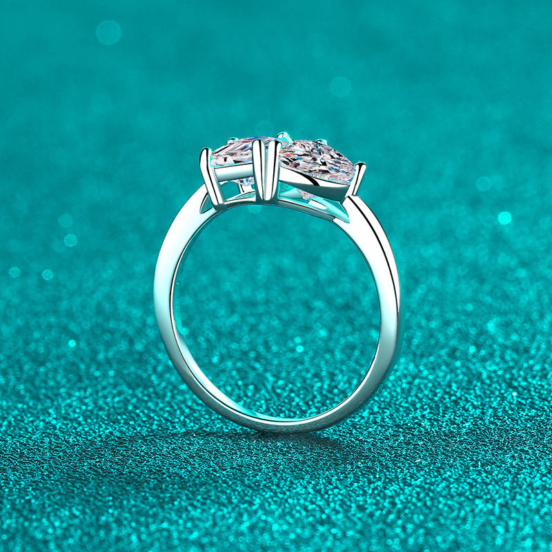 MOISSANITE ENGAGEMENT RING, Emerald Cut 2.00CT, CLASSIC FOUR CLAW SETTING,Synthetic diamonds