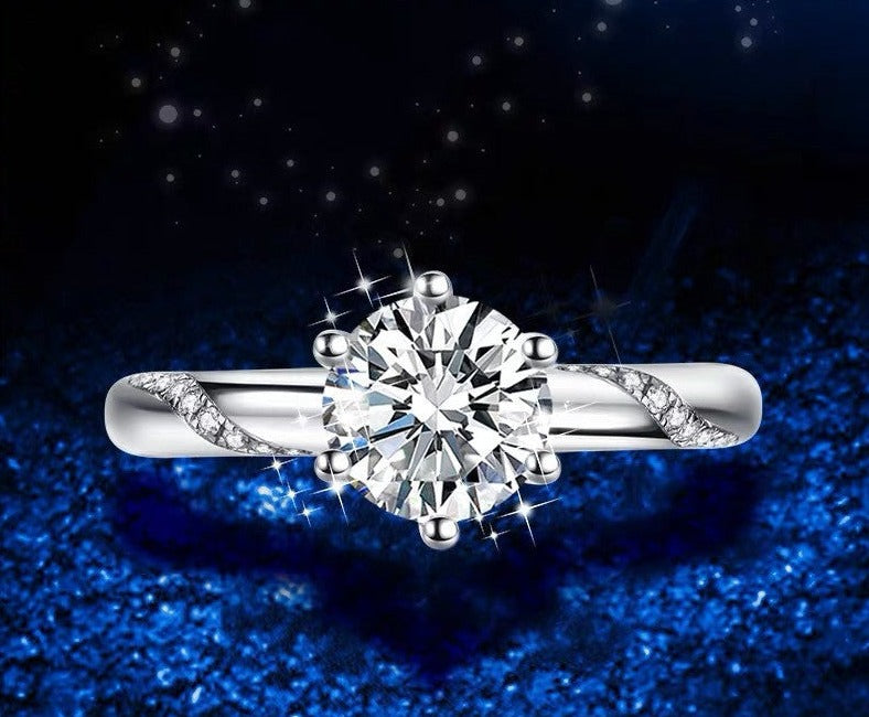 MOISSANITE ENGAGEMENT RING, Radiant Cut 0.50CT-2CT, Set Ring