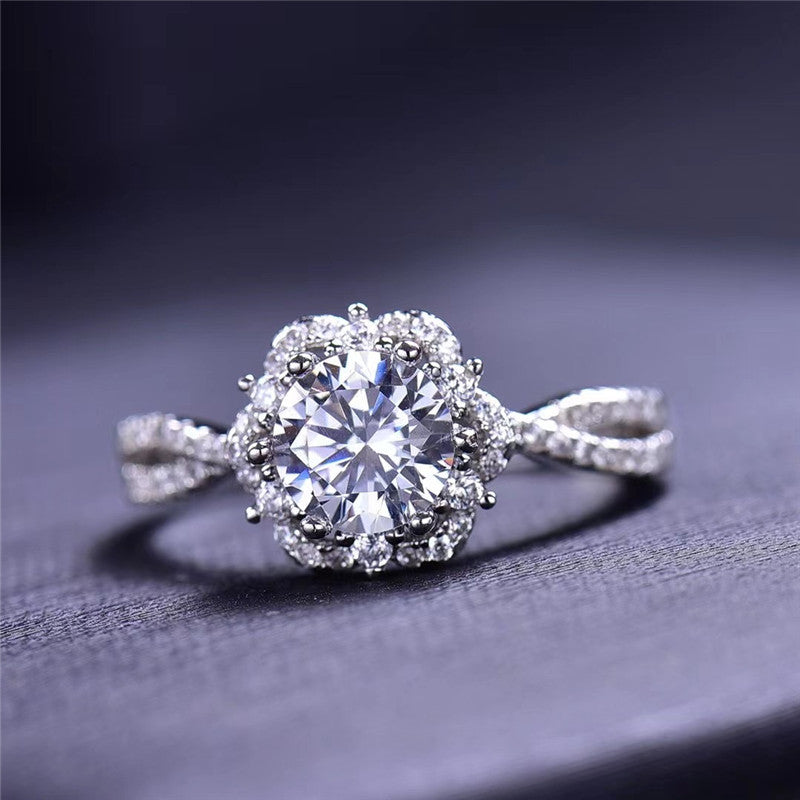 MOISSANITE ENGAGEMENT RING, ROUND CUT 1.00CT, CLASSIC FOUR CLAW SETTING,Synthetic diamonds