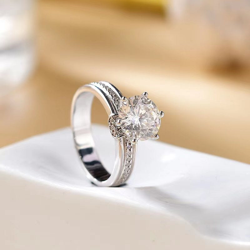 MOISSANITE ENGAGEMENT RING, Round Cut 2CT-5CT, Wedding Ring,Claasic and Vintage