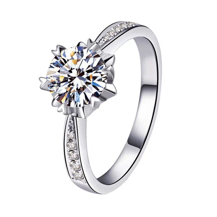 MOISSANITE ENGAGEMENT RING, Round Cut 0.50CT-1CT, Diamond Wedding Ring