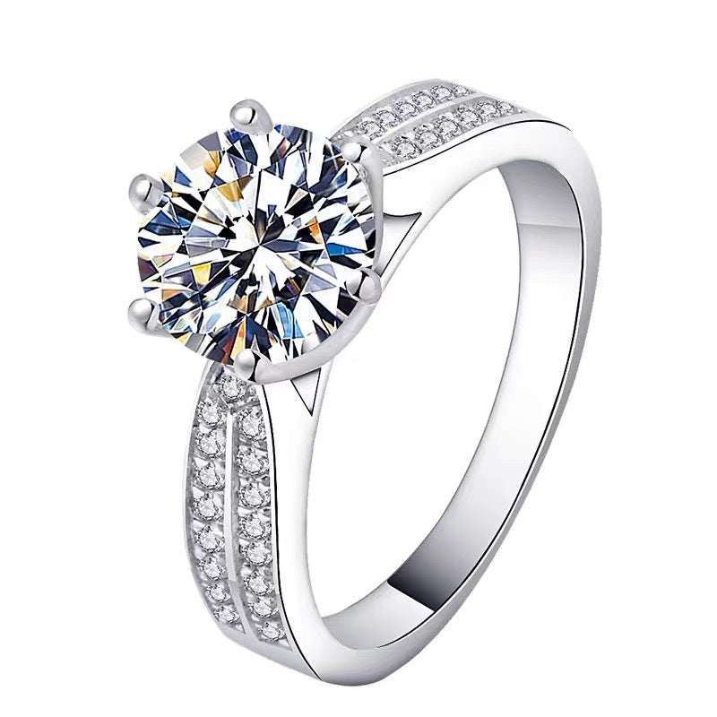 MOISSANITE ENGAGEMENT RING, Round Cut 1.00-2.00CT,  VINTAGE STYLE