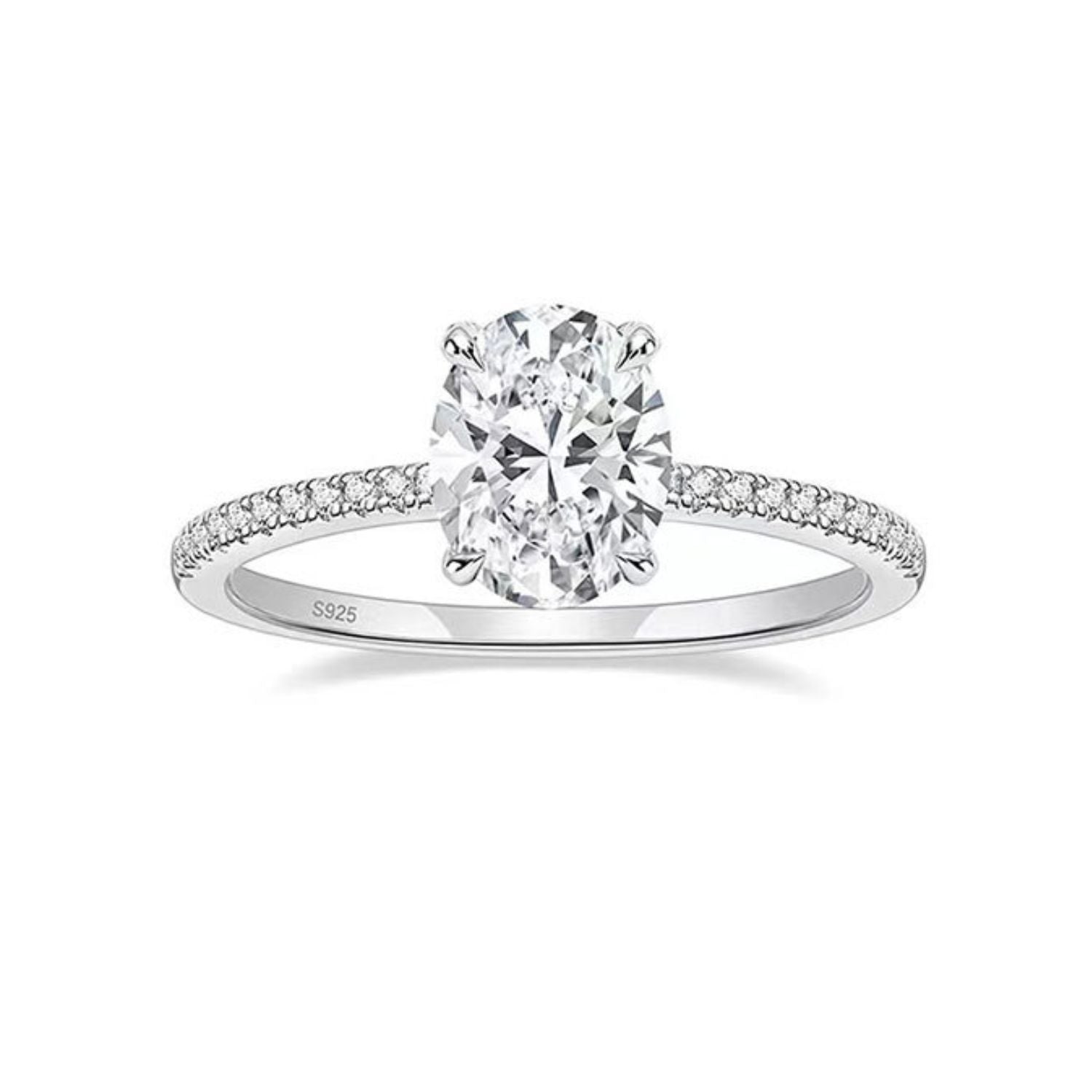 MOISSANITE ENGAGEMENT RING, OVAL CUT 1.00CT-3.00CT, HIDDEN HALO,Synthetic diamonds,Vintage Classic