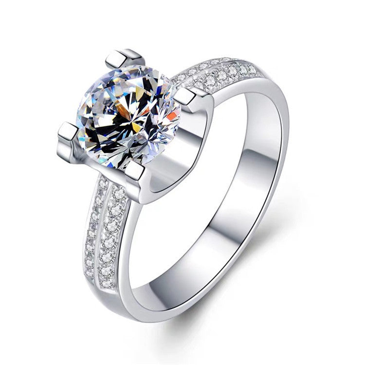 MOISSANITE ENGAGEMENT RING, ROUND CUT 1.00CT, CLASSIC FOUR CLAW SETTING,Synthetic diamonds