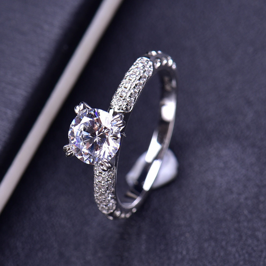 MOISSANITE ENGAGEMENT RING, ROUND CUT 1.00CT, CLASSIC FOUR CLAW SETTING,Synthetic diamonds