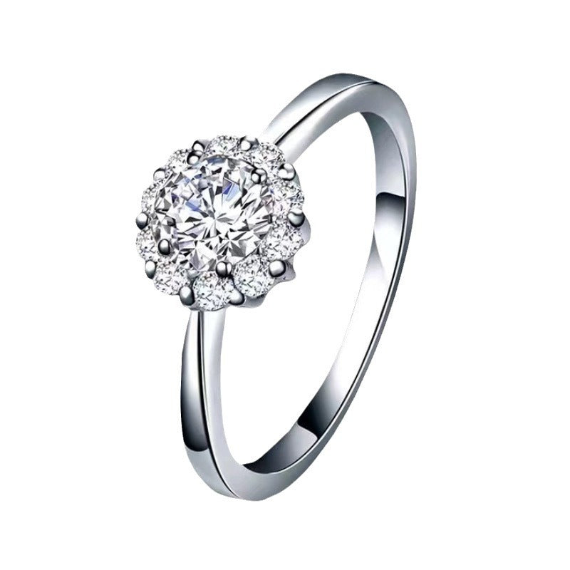 MOISSANITE ENGAGEMENT RING, Round Cut 0.50CT-1CT, Diamond Wedding Ring