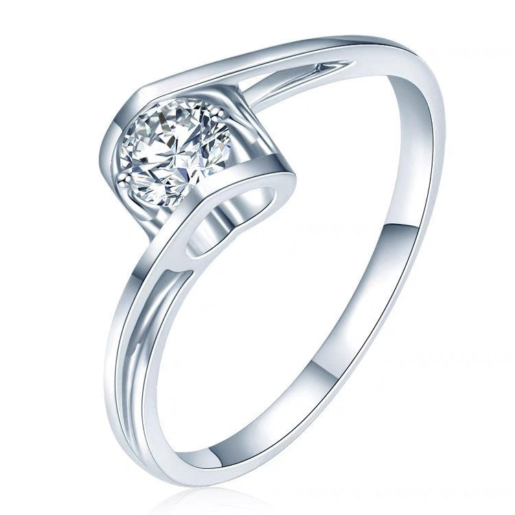 MOISSANITE ENGAGEMENT RING, ROUND CUT 1.00CT, CLASSIC FOUR CLAW SETTING,Synthetic diamonds