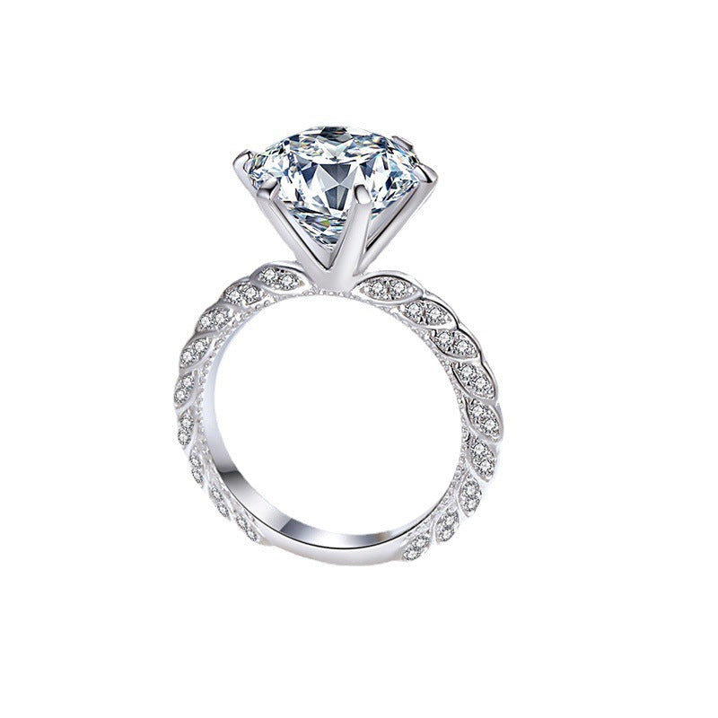 MOISSANITE ENGAGEMENT RING, ROUND CUT 5.00CT, CLASSIC FOUR CLAW SETTING,Synthetic diamonds