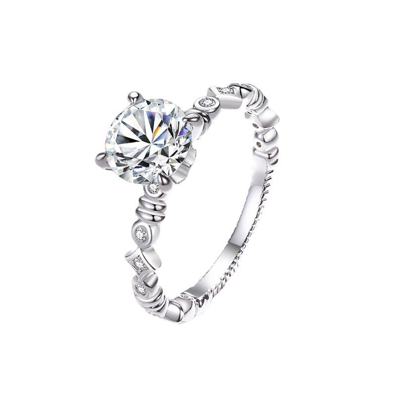 MOISSANITE ENGAGEMENT RING, ROUND CUT 2.00CT, CLASSIC FOUR CLAW SETTING,Synthetic diamonds