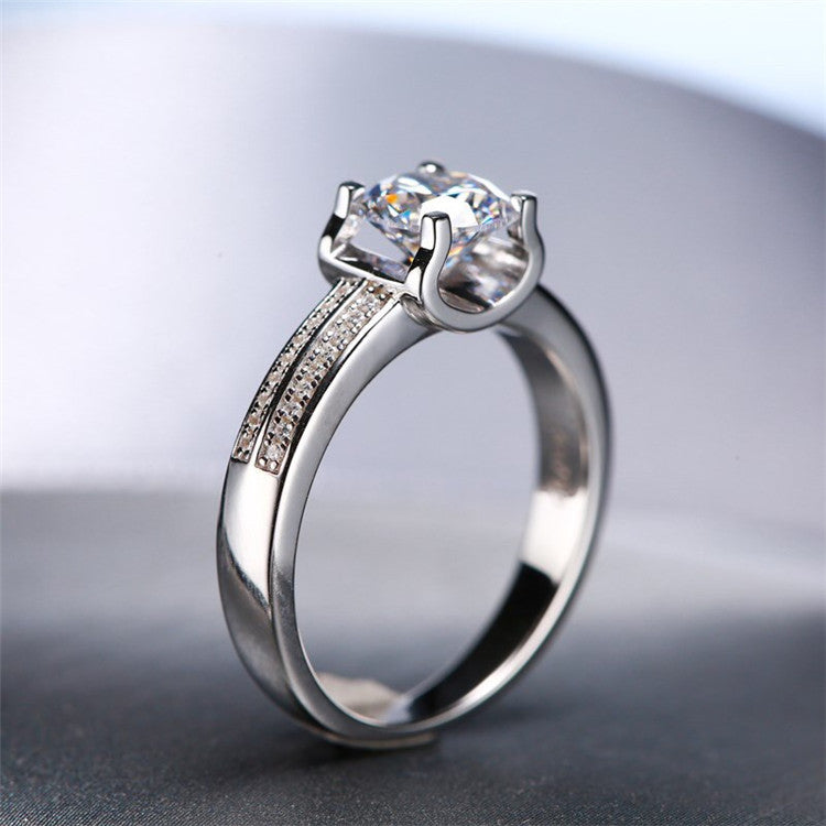 MOISSANITE ENGAGEMENT RING, ROUND CUT 1.00CT, CLASSIC FOUR CLAW SETTING,Synthetic diamonds