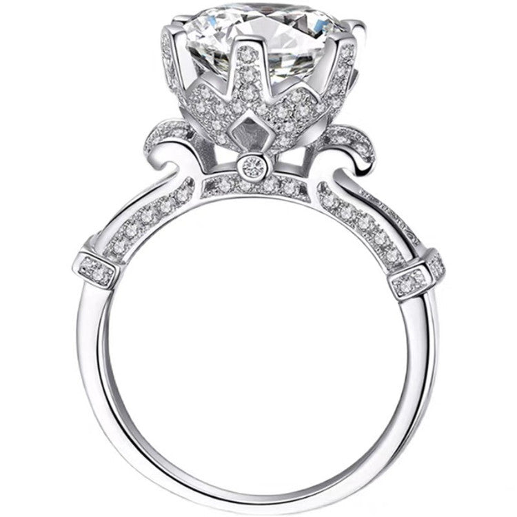 MOISSANITE ENGAGEMENT RING, ROUND CUT 1.00CT, CLASSIC FOUR CLAW SETTING,Synthetic diamonds