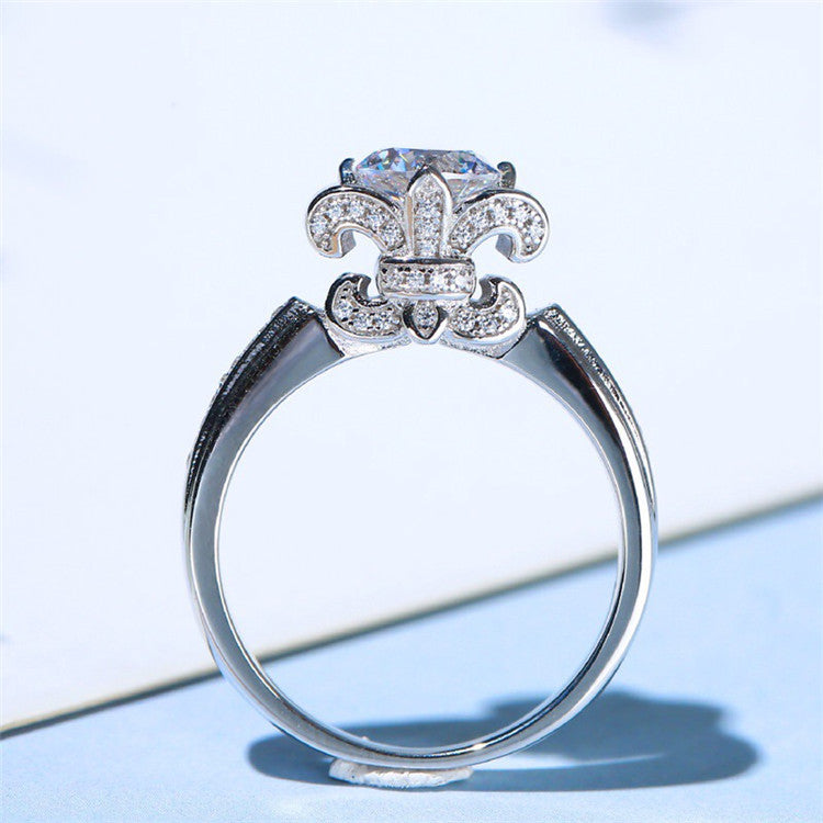 MOISSANITE ENGAGEMENT RING, Round Cut 0.50CT-1CT, Diamond Wedding Ring