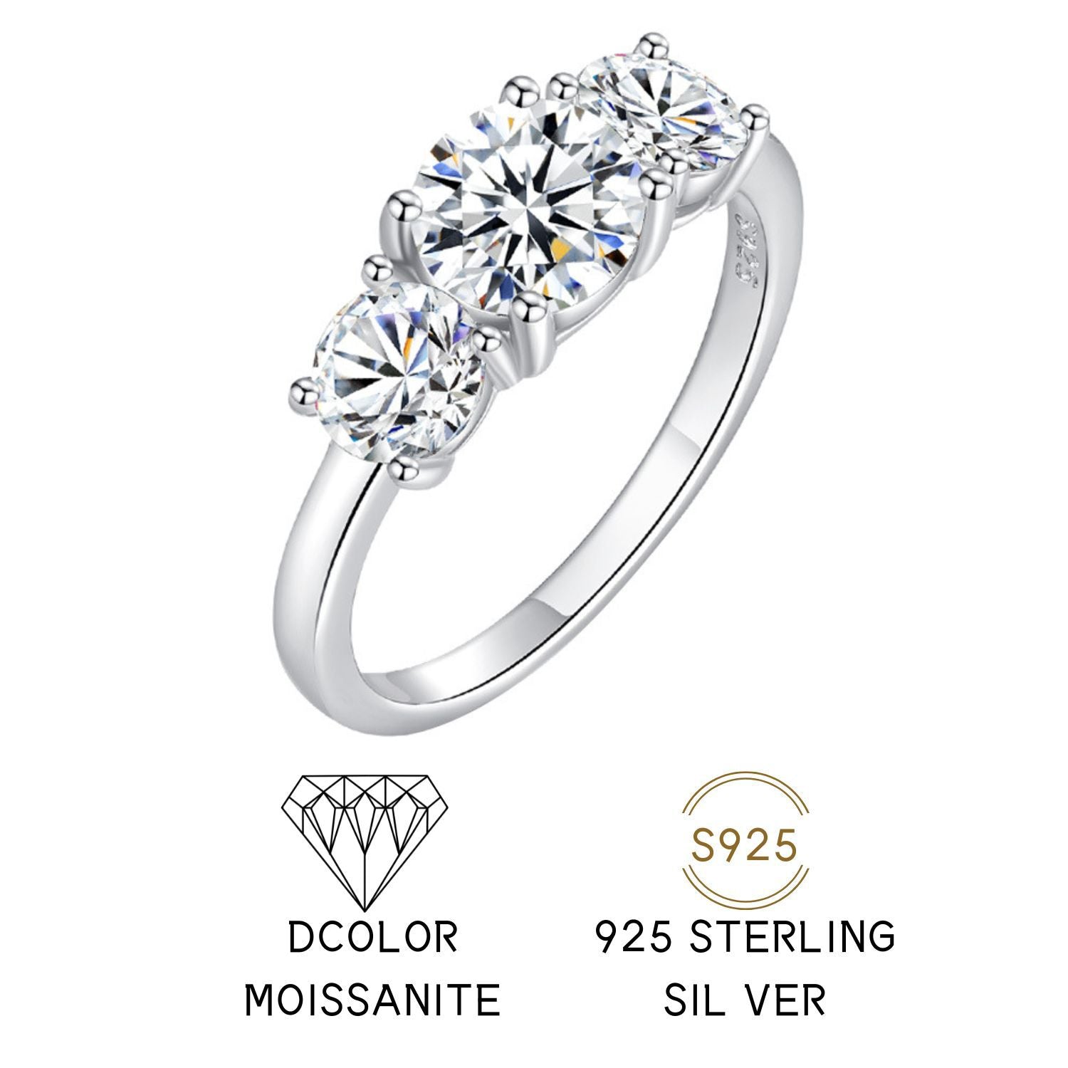 MOISSANITE ENGAGEMENT RING,ROUND CUT 4CT, HIDDEN HALO,Synthetic diamonds