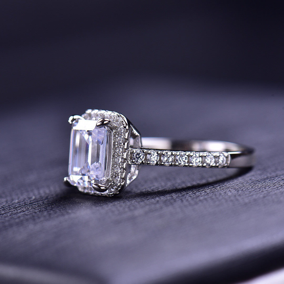 MOISSANITE ENGAGEMENT RING, Emerald Cut 1.00-2.00CT,  VINTAGE STYLE