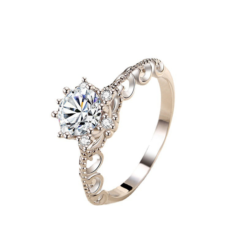 MOISSANITE ENGAGEMENT RING, ROUND CUT 1.00CT, CLASSIC FOUR CLAW SETTING,Synthetic diamonds