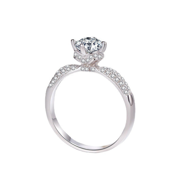 MOISSANITE ENGAGEMENT RING, ROUND CUT 1.00CT, CLASSIC FOUR CLAW SETTING,Synthetic diamonds