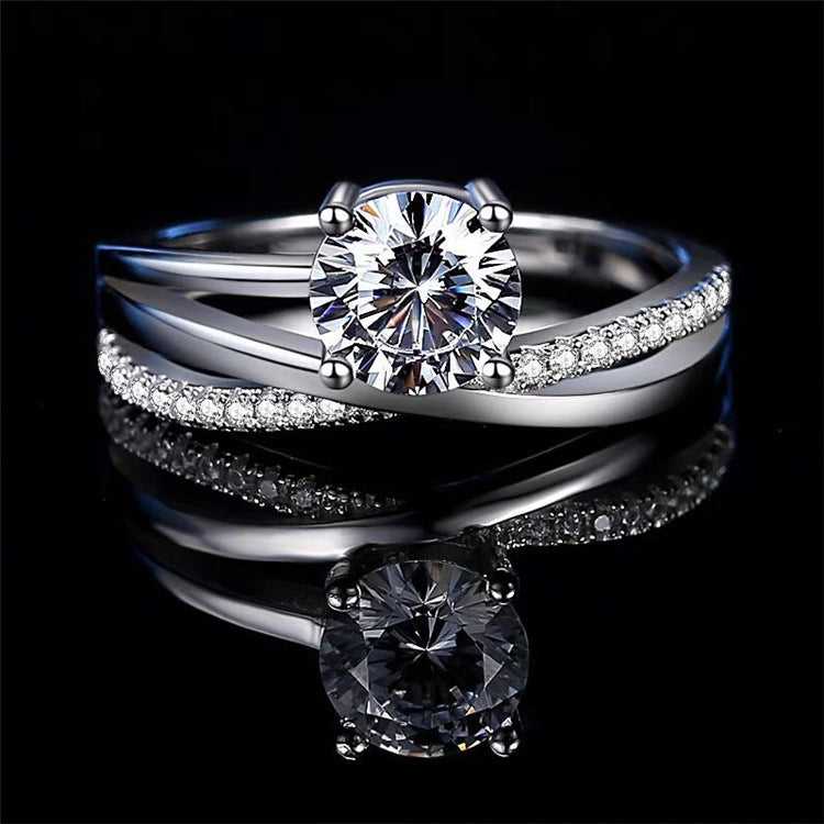 MOISSANITE ENGAGEMENT RING, ROUND CUT 1.00CT, CLASSIC FOUR CLAW SETTING,Synthetic diamonds