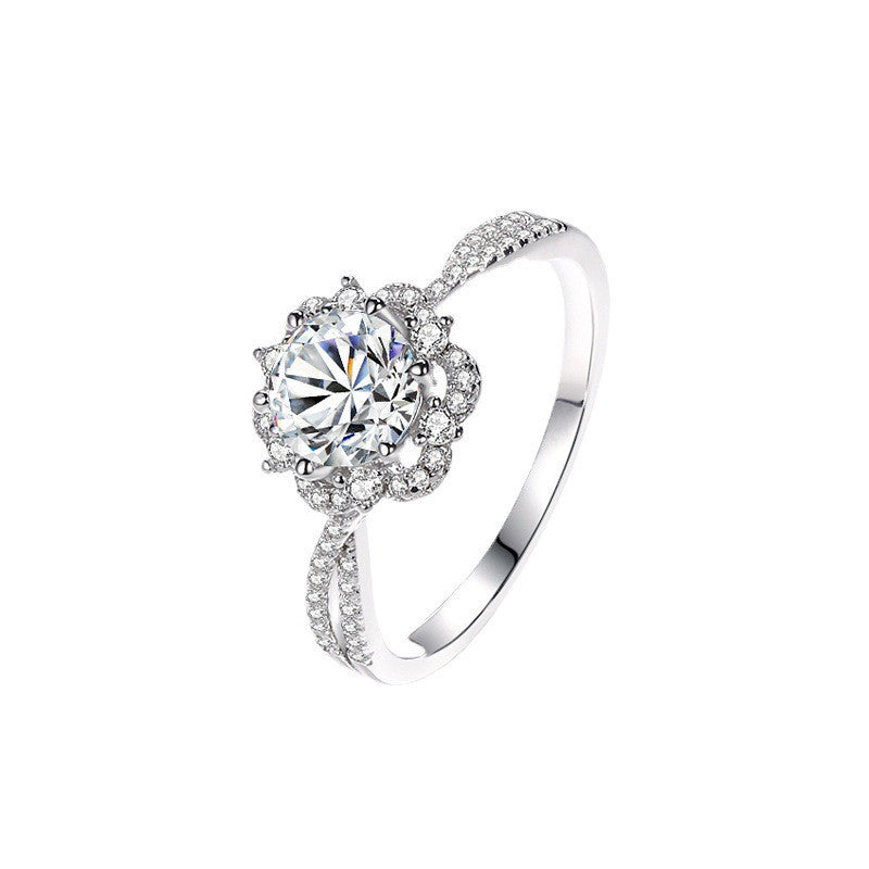 MOISSANITE ENGAGEMENT RING, ROUND CUT 1.00CT, CLASSIC FOUR CLAW SETTING,Synthetic diamonds