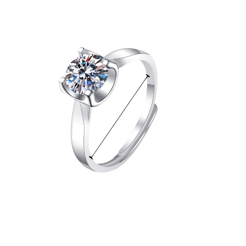 MOISSANITE ENGAGEMENT RING,ROUND CUT 0.50CT-1.00CT, HIDDEN HALO,Synthetic diamonds