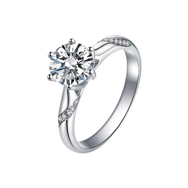 MOISSANITE ENGAGEMENT RING, Radiant Cut 0.50CT-2CT, Set Ring