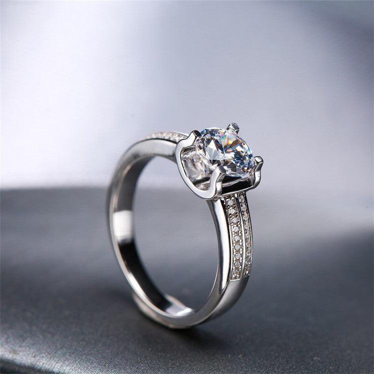 MOISSANITE ENGAGEMENT RING, ROUND CUT 1.00CT, CLASSIC FOUR CLAW SETTING,Synthetic diamonds