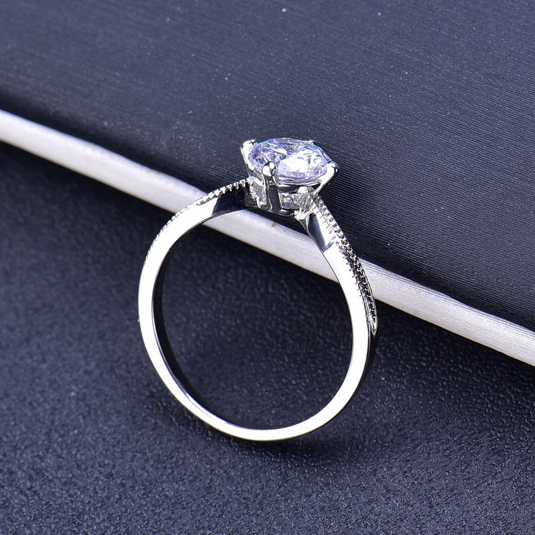 MOISSANITE ENGAGEMENT RING, ROUND CUT 1.00CT, CLASSIC FOUR CLAW SETTING,Synthetic diamonds