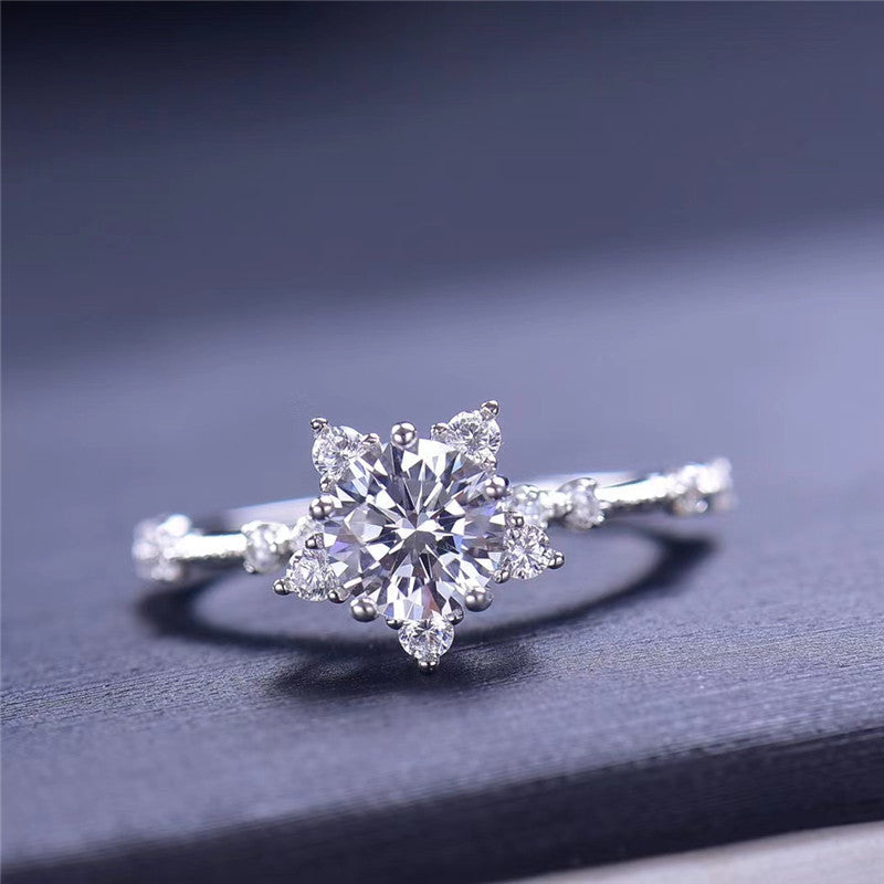 MOISSANITE ENGAGEMENT RING, Round Cut 1CT-3CT,Vintage Rose, Set Ring