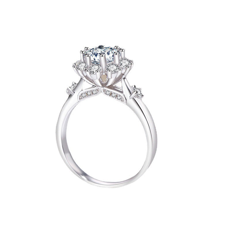 MOISSANITE ENGAGEMENT RING, ROUND CUT 1.00CT, CLASSIC FOUR CLAW SETTING,Synthetic diamonds