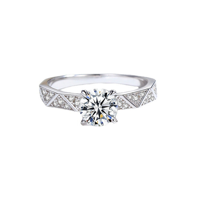 MOISSANITE ENGAGEMENT RING, ROUND CUT 1.00CT, CLASSIC FOUR CLAW SETTING,Synthetic diamonds