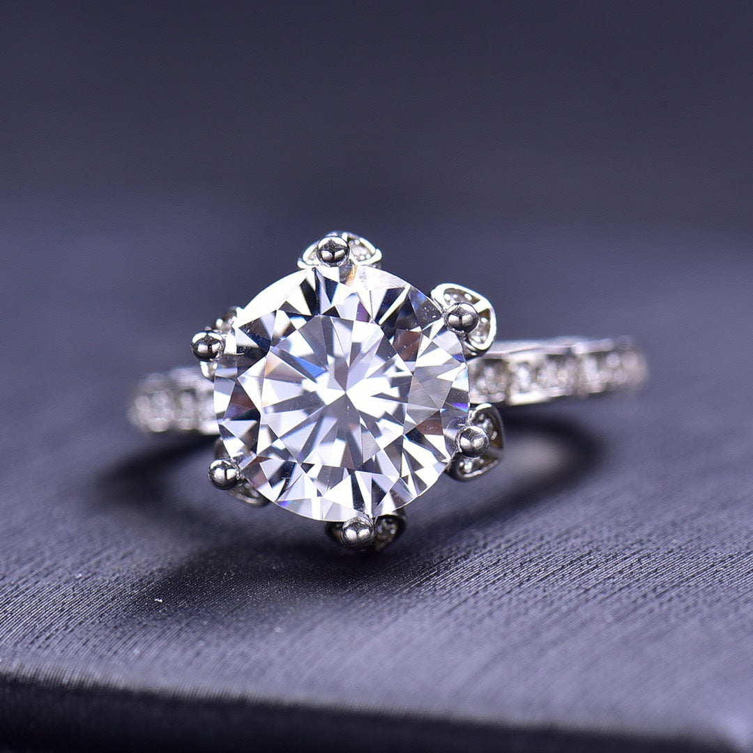 MOISSANITE ENGAGEMENT RING, Round Cut 5CT, Wedding Ring,Claasic and Vintage