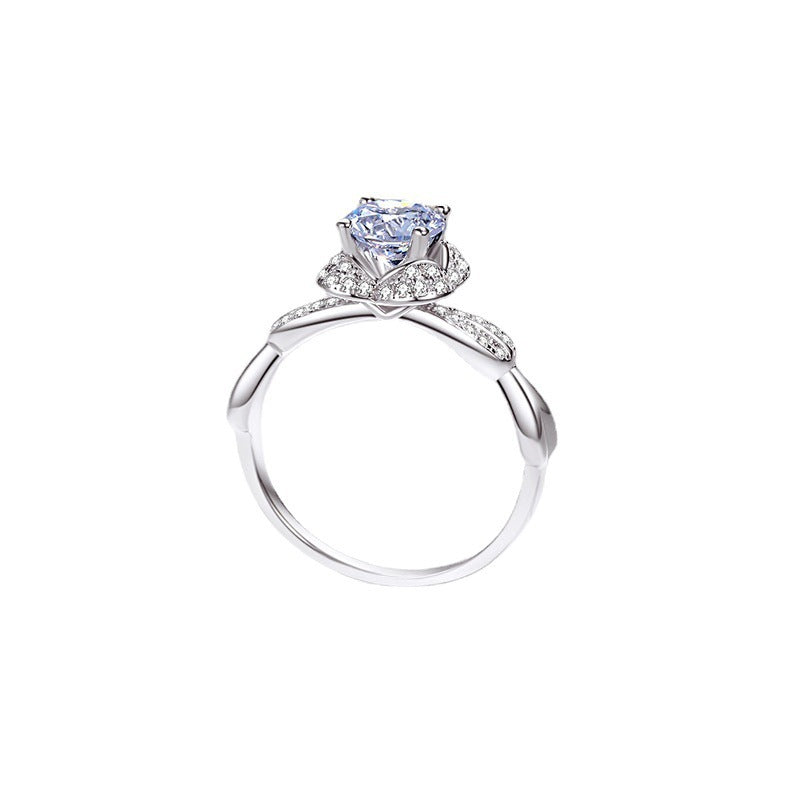 MOISSANITE ENGAGEMENT RING, ROUND CUT 1.00CT, CLASSIC FOUR CLAW SETTING,Synthetic diamonds