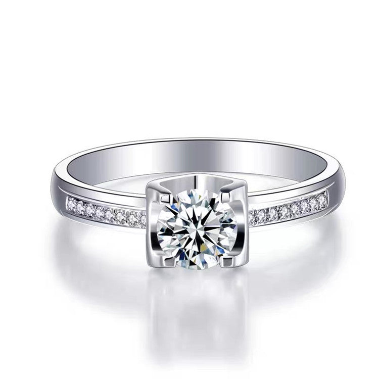 MOISSANITE ENGAGEMENT RING, ROUND CUT 1.00CT, Vintage FOUR CLAW SETTING,Synthetic diamonds