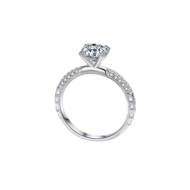 MOISSANITE ENGAGEMENT RING, ROUND CUT 1.00CT, CLASSIC FOUR CLAW SETTING,Synthetic diamonds