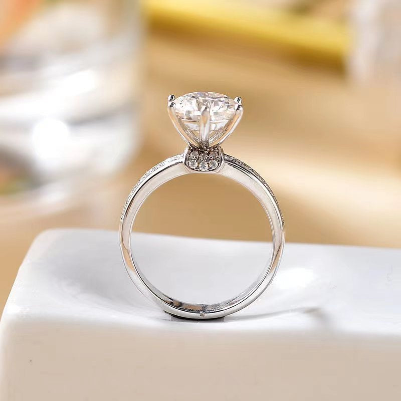 MOISSANITE ENGAGEMENT RING, Round Cut 2CT-5CT, Wedding Ring,Claasic and Vintage