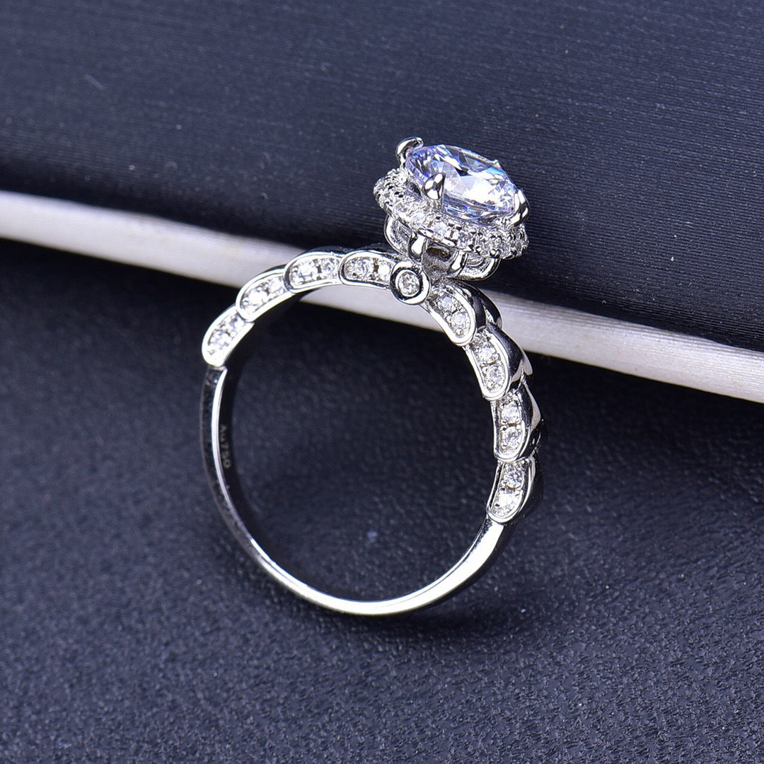 MOISSANITE ENGAGEMENT RING, ROUND CUT 1.00CT, CLASSIC FOUR CLAW SETTING,Synthetic diamonds