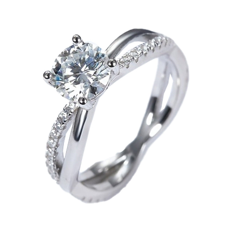 MOISSANITE ENGAGEMENT RING, ROUND CUT 1.00CT, CLASSIC FOUR CLAW SETTING,Synthetic diamonds