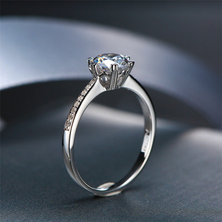 MOISSANITE ENGAGEMENT RING, Round Cut 0.50CT-1CT, Diamond Wedding Ring