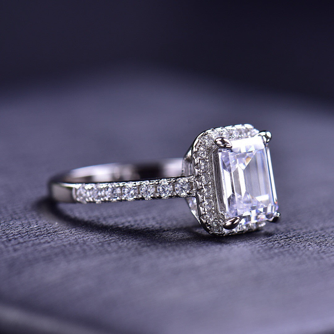 MOISSANITE ENGAGEMENT RING, Emerald Cut 1.00-2.00CT,  VINTAGE STYLE