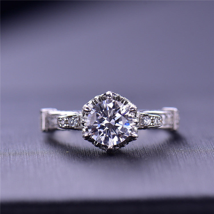 MOISSANITE ENGAGEMENT RING, ROUND CUT 1.00CT, CLASSIC FOUR CLAW SETTING,Synthetic diamonds