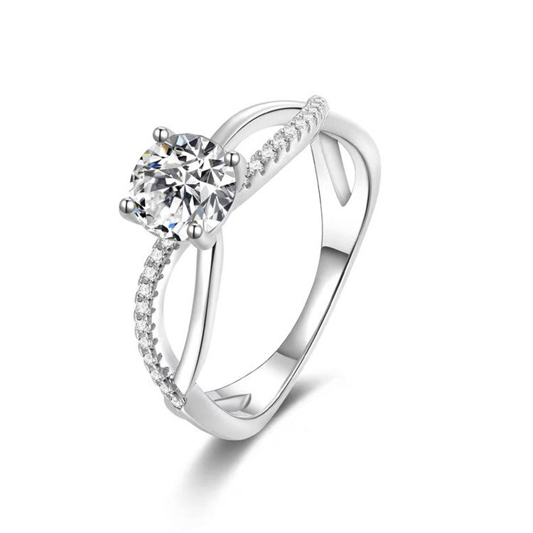 MOISSANITE ENGAGEMENT RING, Round Cut 0.50CT-1CT, Diamond Wedding Ring