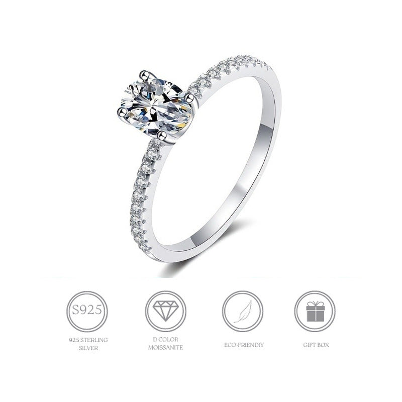 MOISSANITE ENGAGEMENT RING,Oval Cut 1CT-3.00CT, HIDDEN HALO,Synthetic diamonds