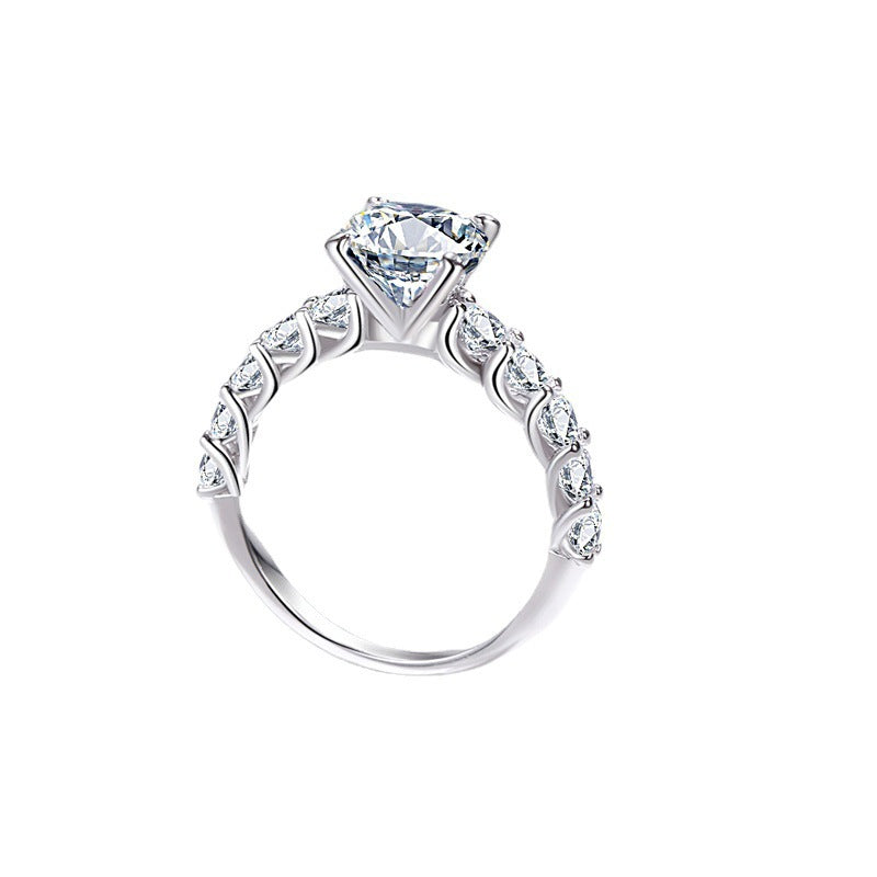 MOISSANITE ENGAGEMENT RING, ROUND CUT 2.00CT, CLASSIC FOUR CLAW SETTING,Synthetic diamonds