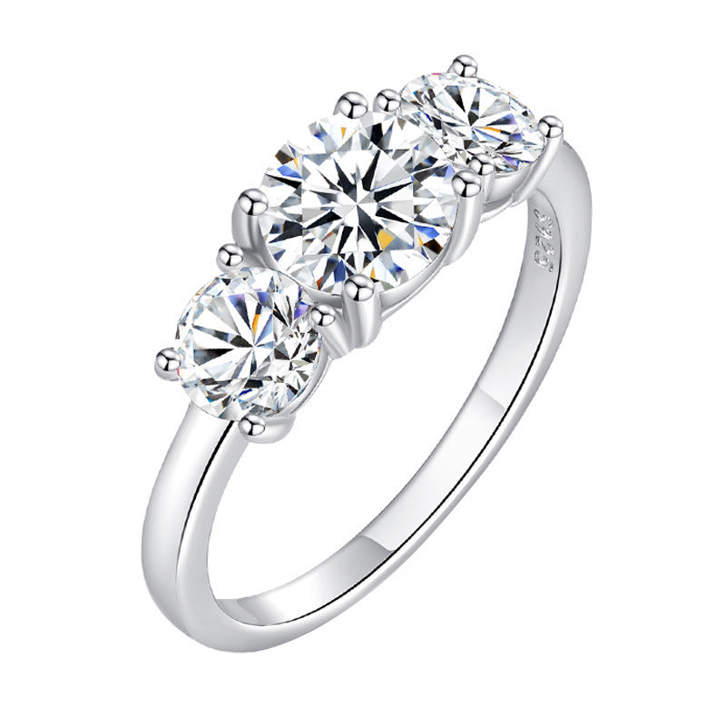 MOISSANITE ENGAGEMENT RING,ROUND CUT 4CT, HIDDEN HALO,Synthetic diamonds