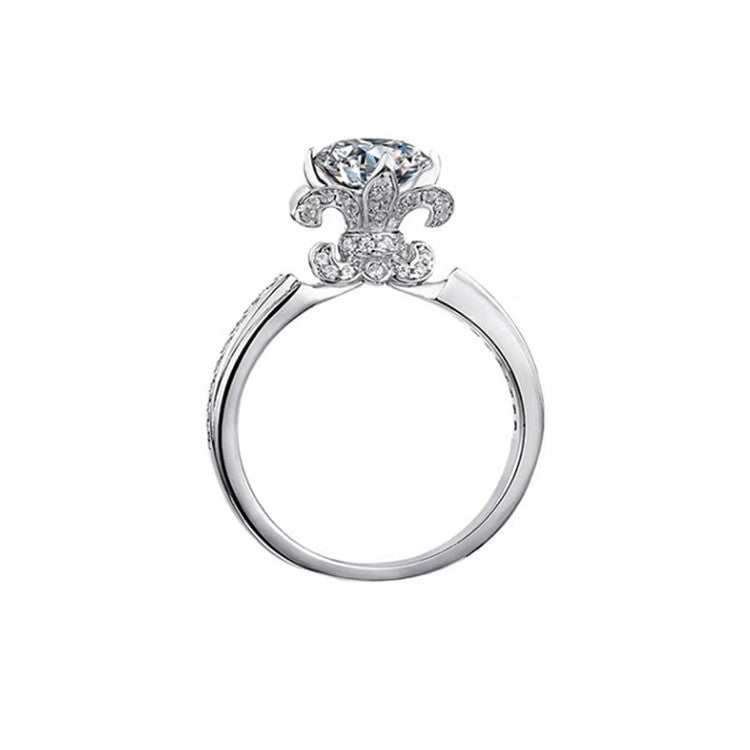 MOISSANITE ENGAGEMENT RING, Round Cut 0.50CT-1CT, Diamond Wedding Ring