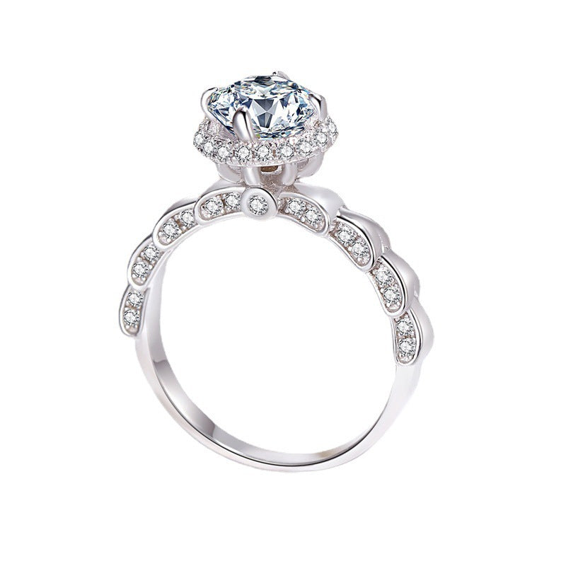 MOISSANITE ENGAGEMENT RING, ROUND CUT 1.00CT, CLASSIC FOUR CLAW SETTING,Synthetic diamonds